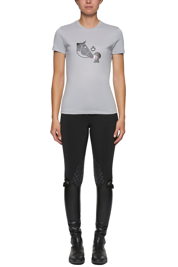 Cavalleria Toscana -Girls Loves Horses-Women's T-Shirt-Grey
