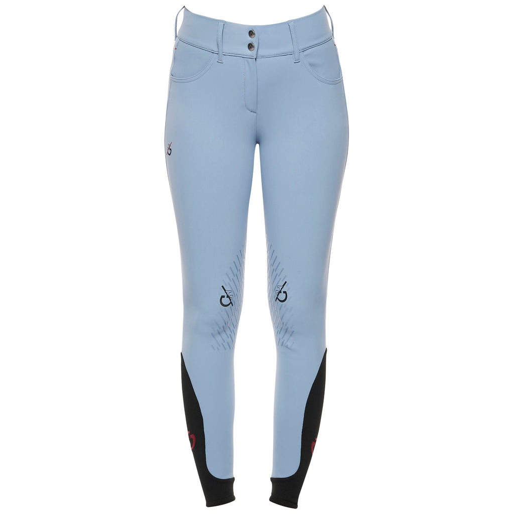 Women's CT Team Red Stripe High Waist Breeches - Light Blue -Size 44