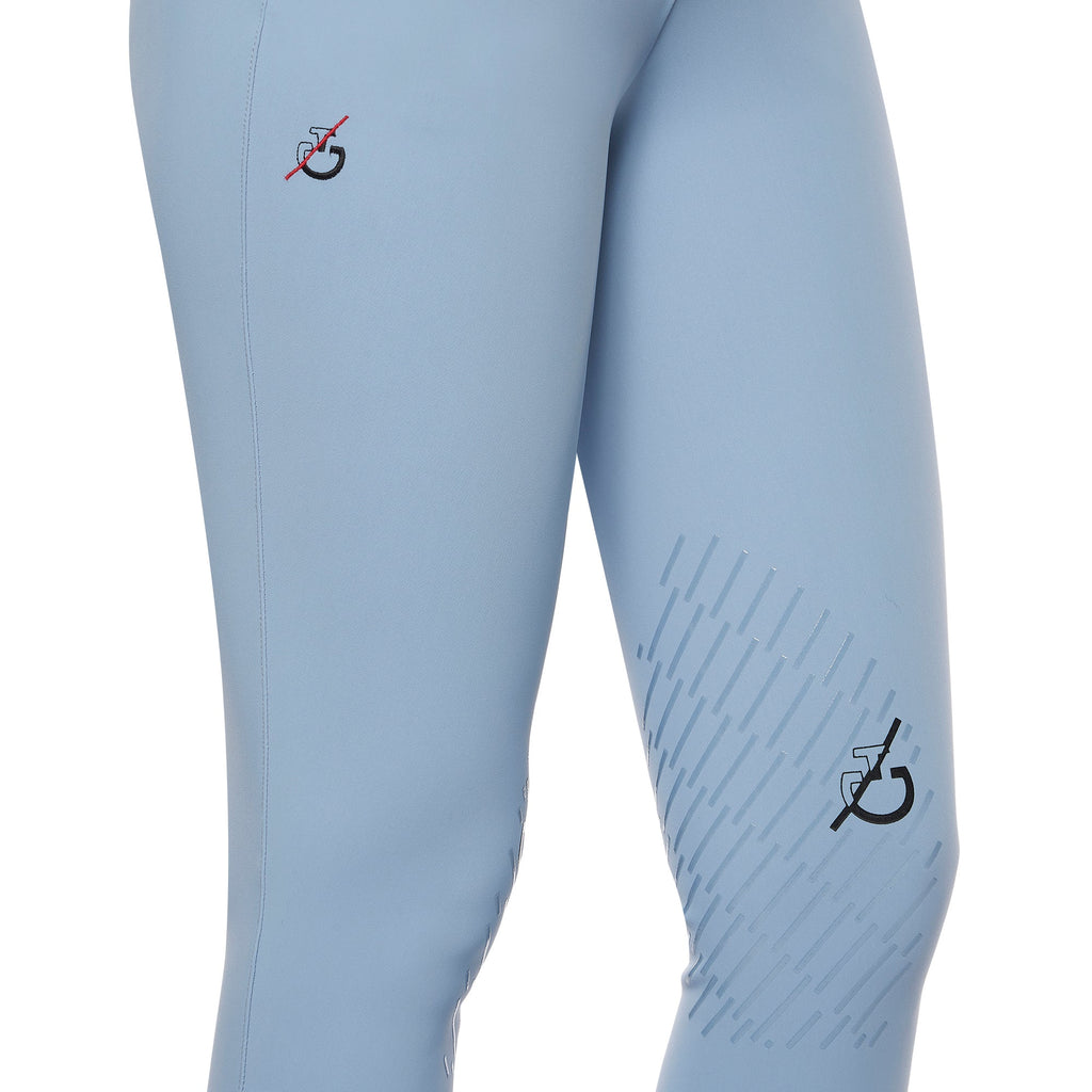 Women's CT Team Red Stripe High Waist Breeches - Light Blue -Size 44