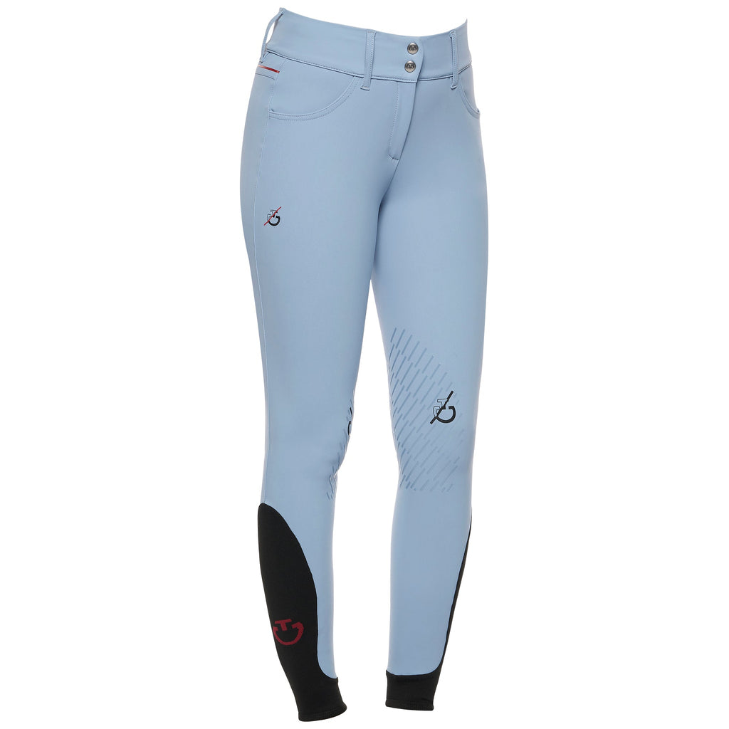 Women's CT Team Red Stripe High Waist Breeches - Light Blue -Size 44