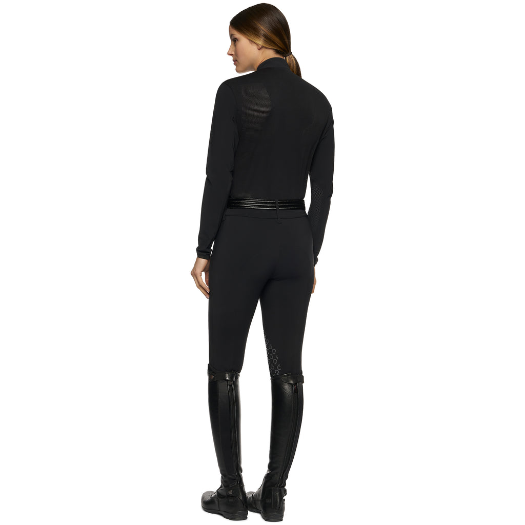 Cavalleria Toscana R-Evo Epaulet Long Sleeve Zip Polo