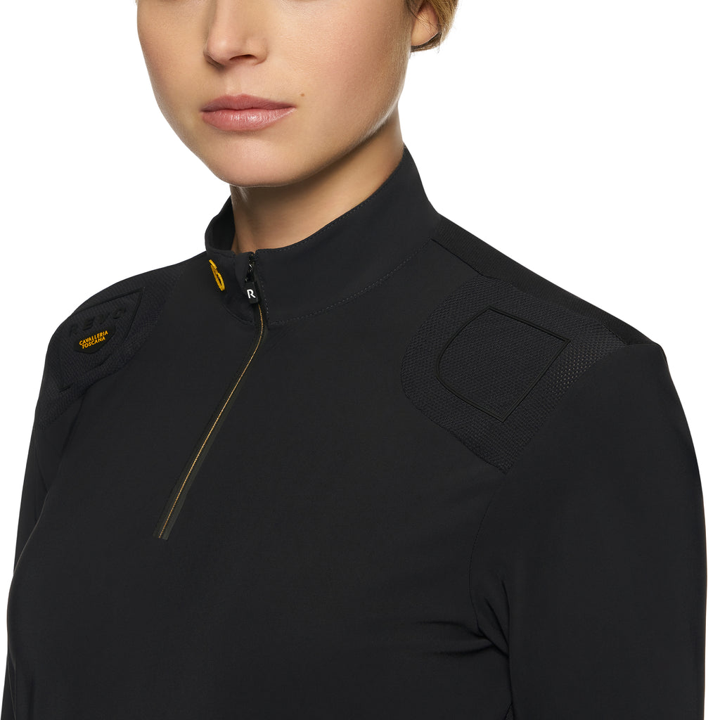Cavalleria Toscana R-Evo Epaulet Long Sleeve Zip Polo