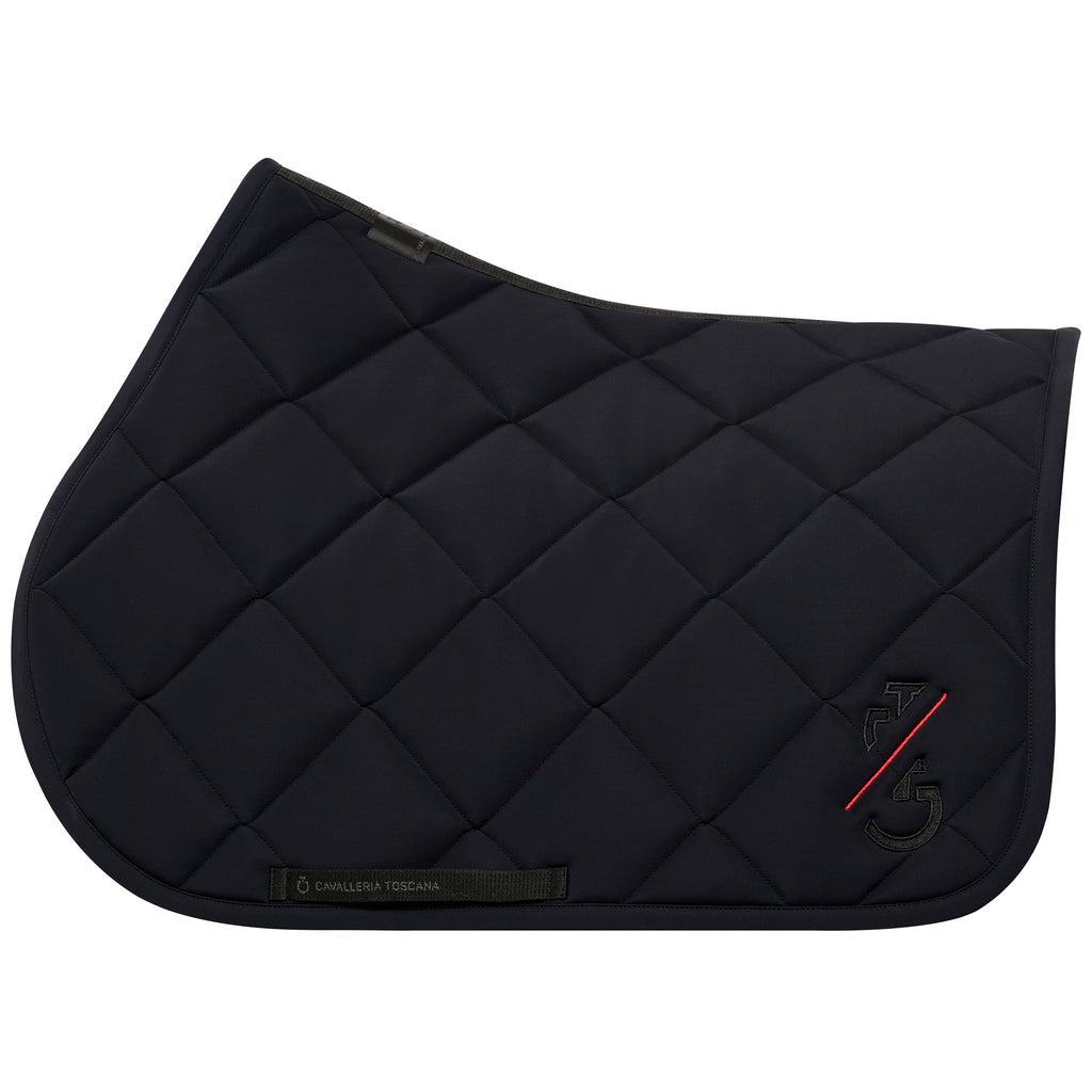 Cavalleria Toscana Team Red Stripe Jumping Saddle Pad- Navy