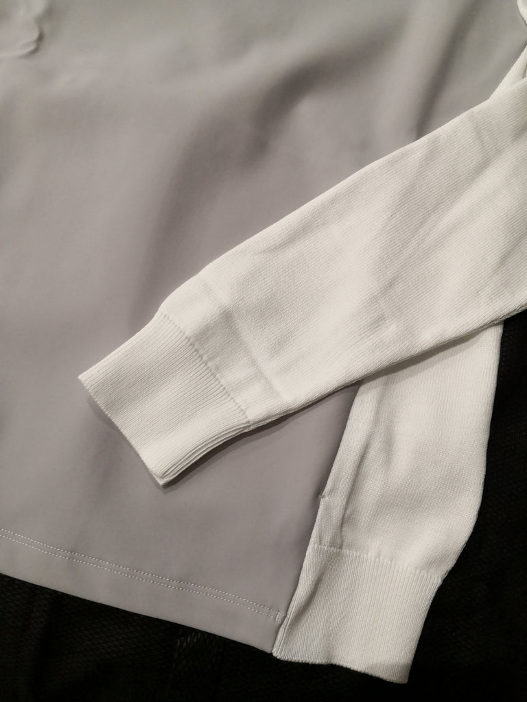 Cavalleria Toscana Women's Technical Jersey/Cotton Crew Neck Sweater