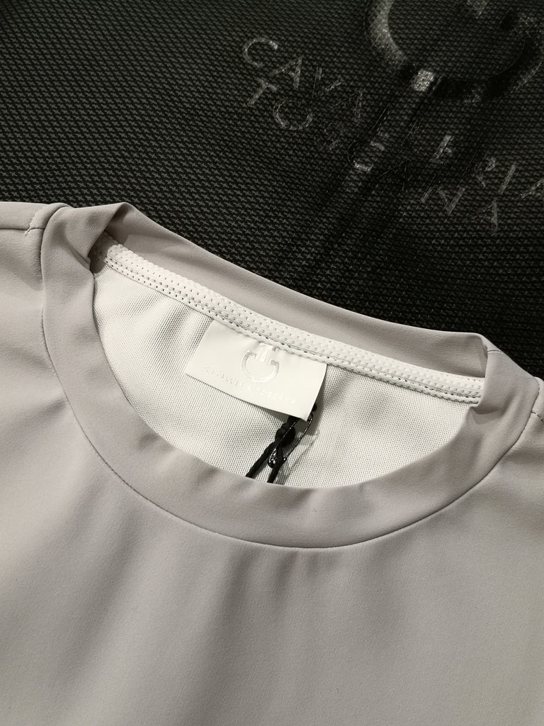 Cavalleria Toscana Women's Technical Jersey/Cotton Crew Neck Sweater