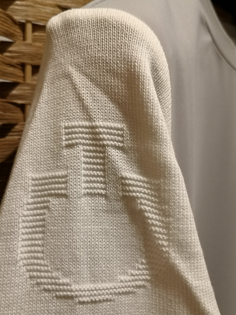 Cavalleria Toscana Women's Technical Jersey/Cotton Crew Neck Sweater