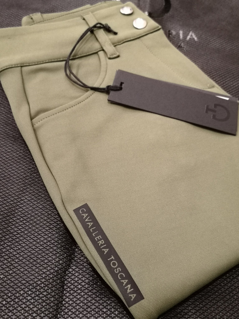 Cavalleria Toscana Women's High Waist Breeches with Perforated Logo Tape - Final Piece Size 46