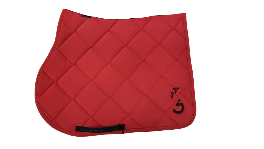 Cavalleria Toscana Team Red Stripe Jumping Saddle Pad- Red