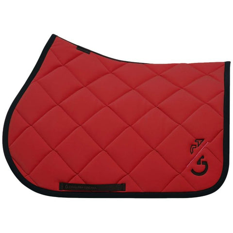 Cavalleria Toscana Team Red Stripe Jumping Saddle Pad- Red