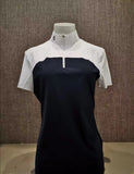 Cavalleria Toscana Women's Short-Sleeved Zip Polo Shirt with Perforated Inserts